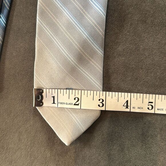Vintage Givency Gentleman Paris For Carter Holmes Blue & Gray Striped Tie 54” - Picture 13 of 13